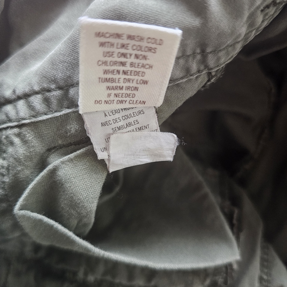 Vtg American Eagle Y2K Cargo Pants 2 Olive Green Utility Low Rise Streetwear - Picture 12 of 16